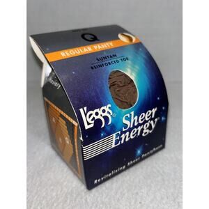 Q Leggs Sheer Energy Regular Panty Suntan Reinforced Toe New Sealed Pantyhose